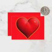 赤3白熱［赤熱］光を放つ-Dハート ノートカード (正面/裏面インサイチュ)