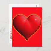 赤3白熱［赤熱］光を放つ-Dハート ポストカード (正面/裏面)