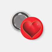 赤3白熱［赤熱］光を放つ-Dハート マグネット (正面/裏面)