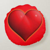 赤3白熱［赤熱］光を放つ-Dハート ラウンドクッション (裏面)