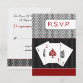 赤3 aces vegas wedding rsvpカード3.5 x 5 出欠カード (正面/裏面)
