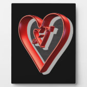 赤3Dハート フォトプラーク (正面)