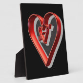 赤3Dハート フォトプラーク (側面)