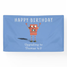 赤3Dロボット子供の誕生日パーティー