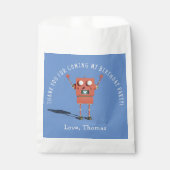 赤3Dロボット子供の誕生日感謝していパーティー フェイバーバッグ (正面)