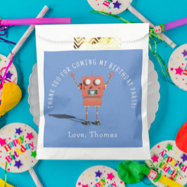 赤3Dロボット子供の誕生日感謝していパーティー フェイバーバッグ