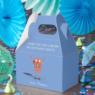赤3Dロボット子供の誕生日感謝していパーティー フェイバーボックス