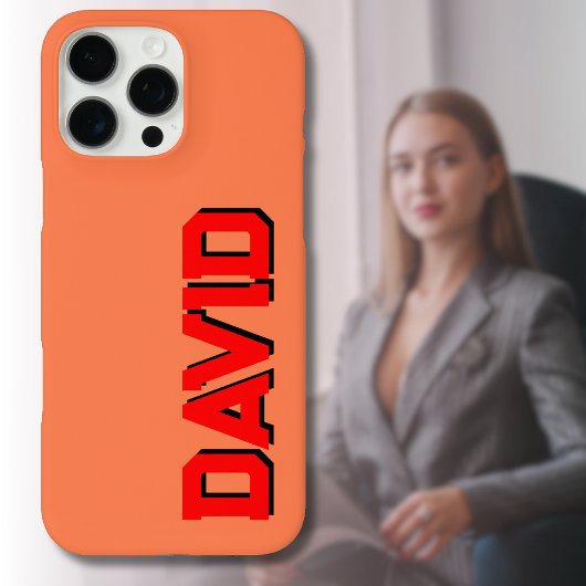 赤3D黒の名モダン前 | ネオンおもしろいサンゴ Case-Mate iPhoneケース