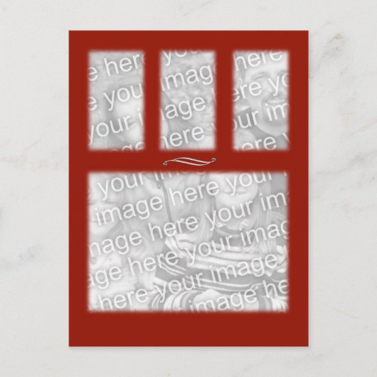 赤4の正方形テンプレート ポストカード (正面)