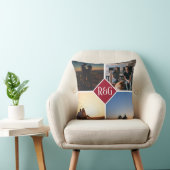 赤4パーソナライズされたフォトモノグラム クッション (椅子)