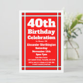 赤40歳の誕生日 招待状 (スタンド正面)