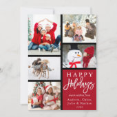赤5フォトモダンコラージクリスマス シーズンカード (正面)
