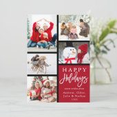 赤5フォトモダンコラージクリスマス シーズンカード (スタンド正面)