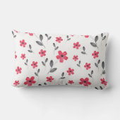 赤5花弁水色花模様 ランバークッション (裏面)