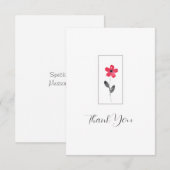 赤5花弁水色花 サンキューカード (正面/裏面)