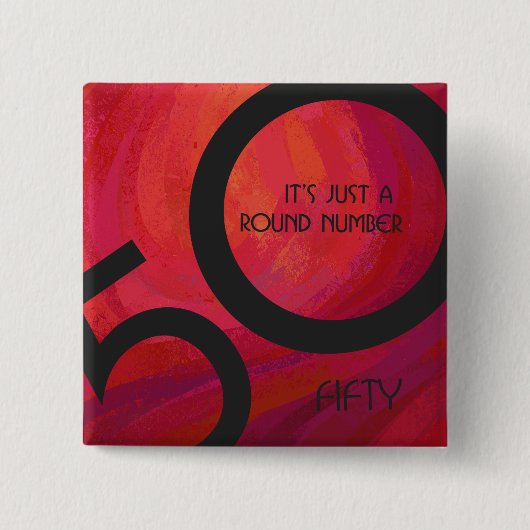 赤50十年の誕生日 缶バッジ (正面)
