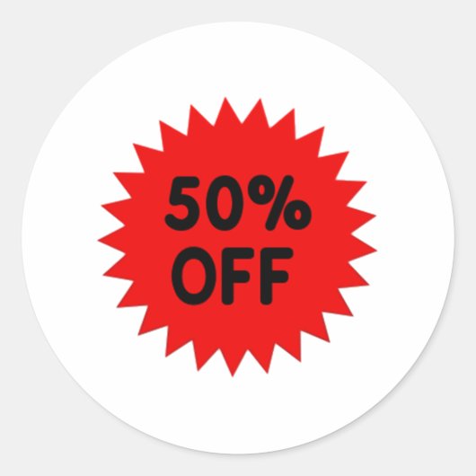 赤50%オフ ラウンドシール (正面)