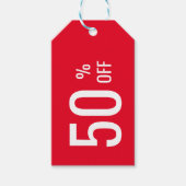 赤50%ディスカウント販売の製品価格ラベル ギフトタグ (正面)
