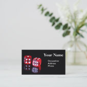 赤6は名刺トランプのポーカーのサイコロの味方しました 名刺 (スタンド正面)