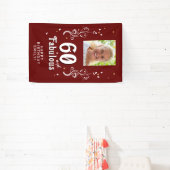 赤60と素晴らしい葉60誕生日写真 横断幕 (インサイチュ)