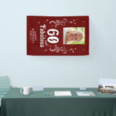 赤60と素晴らしい葉60誕生日写真 横断幕 (トレードショー)