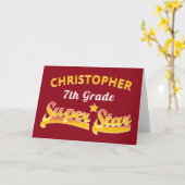 赤7級星中学校卒業 カード (黄色い花)