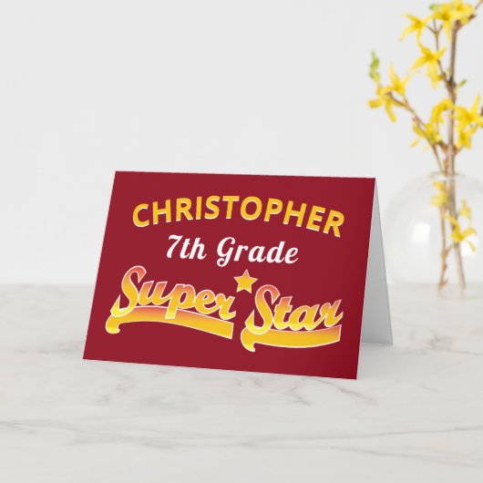 赤7級星中学校卒業 カード (黄色い花)