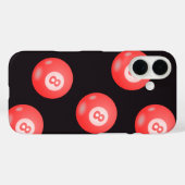 赤8ボールビリヤード電話ケースタイリッシュス – はっきりした & Case-Mate iPhoneケース (裏面 (横))