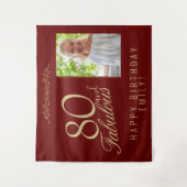 赤80と素晴らしい誕生日写真の背景 タペストリー (正面)