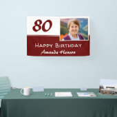 赤80thバースデーパーティー写真の背景 横断幕 (トレードショー)