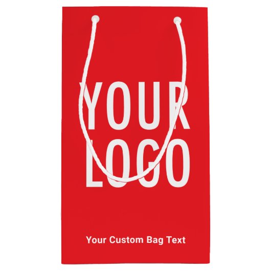 赤8.5インチ抱き枕カスタムビジネスロゴ小 スモールペーパーバッグ (裏面)