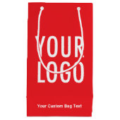 赤8.5インチ抱き枕カスタムビジネスロゴ小 スモールペーパーバッグ (正面)