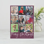 赤9写真メリーモダンスクリスマスバウブルパターン シーズンカード (スタンド正面)