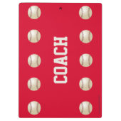 赤、ありがとう野球チームのコーチ、名前。 クリップボード (裏面)