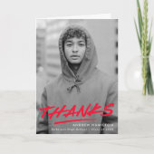 赤(な)破モダン線写真卒業 サンキューカード (正面)