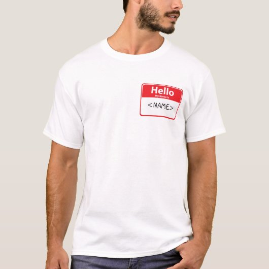 赤 はじめまして+私の名前は () Tシャツ (正面)