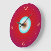 赤（アクアセンター付）>キッチンクロック ラージ壁時計 (傾斜)