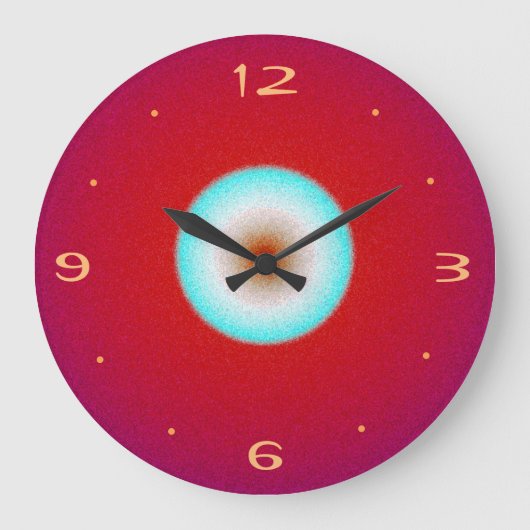 赤（アクアセンター付）>キッチンクロック ラージ壁時計 (正面)