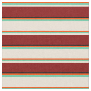 赤、アクアマリン、ビスク、マルーン、および黒の色 ファブリック