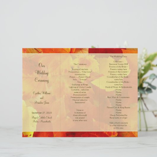 赤・オレンジ折り秋式プログラム (スタンド正面)