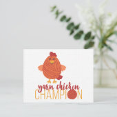 赤&オレンジ糸チキンチャンピオンハガキ ポストカード (スタンド正面)