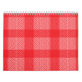 赤、オレンジ、およびpを特徴とする対称パターン カレンダー (カバー)