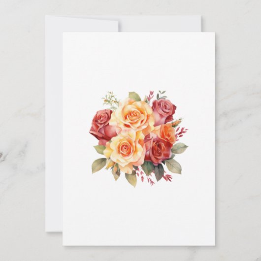 赤、オレンジ、セージのリハーサルディナー 招待状 (裏面)