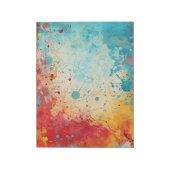 赤、オレンジ、ティール（緑がかった色）水の色のスプラッシュのジャーナルページ ノートパッド (回転)