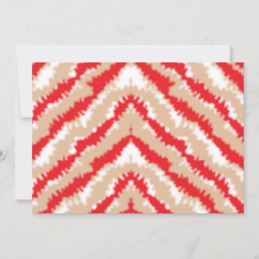 赤、オレンジ、ピンクのテクスチャパターンとモチーフ サンキューカード (正面)