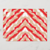 赤、オレンジ、ピンクのテクスチャパターンとモチーフ サンキューカード (正面/裏面)