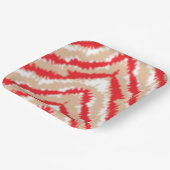 赤、オレンジ、ピンクのテクスチャパターンとモチーフ ペーパープレート (傾斜あり)