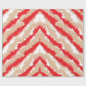 赤、オレンジ、ピンクのテクスチャパターンとモチーフ ラッピングペーパー (フラット)