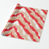 赤、オレンジ、ピンクのテクスチャパターンとモチーフ ラッピングペーパー (アンロールド)