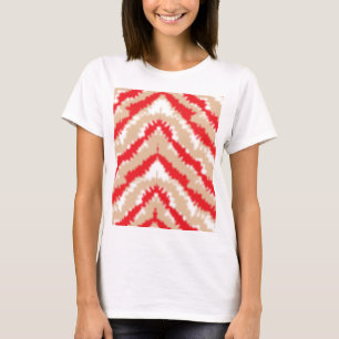 赤、オレンジ、ピンクのテクスチャパターンとモチーフ Tシャツ